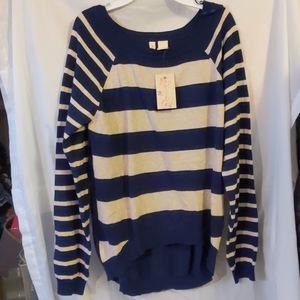 Red Camel Blue & Tan Striped Sweater Size L